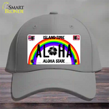 Aloha Hawaii Island Time Novelty License Plate Hat Cotton / Gray