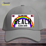 Beach Hawaii Novelty License Plate Hat Cotton / Gray