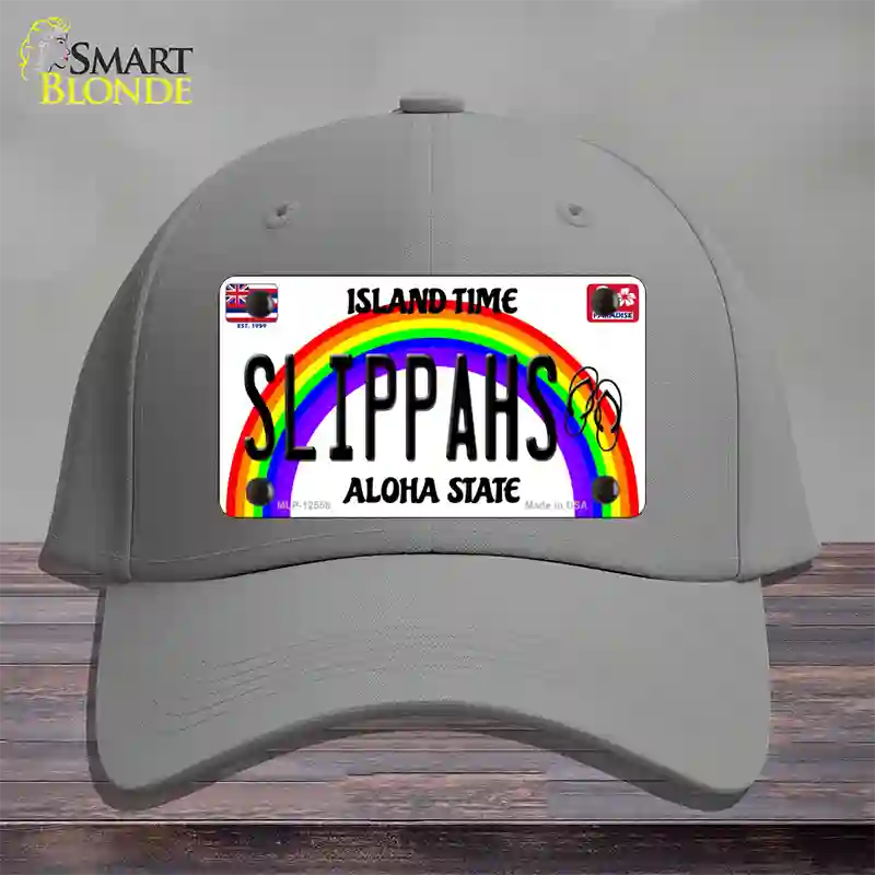 Slippahs Hawaii Novelty License Plate Hat Cotton / Gray