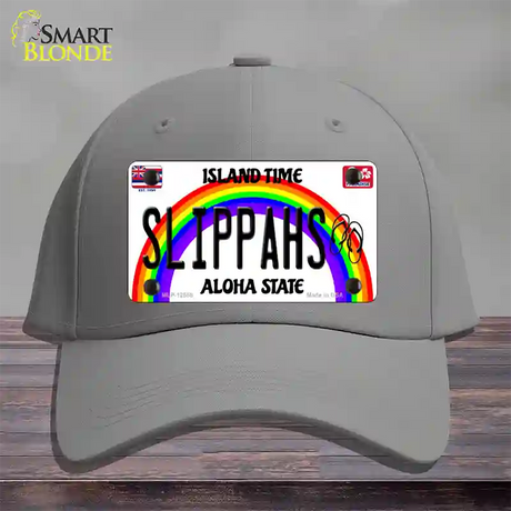 Slippahs Hawaii Novelty License Plate Hat Cotton / Gray