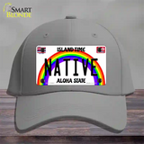 Native Hawaii Novelty License Plate Hat Cotton / Gray