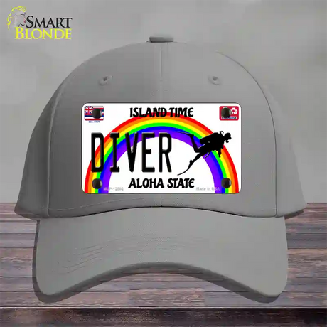 Diver Hawaii Novelty License Plate Hat Cotton / Gray