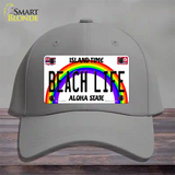 Beach Life Hawaii Novelty License Plate Hat Cotton / Gray