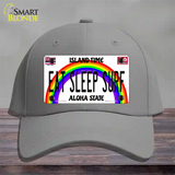 Eat Sleep Surf Hawaii Novelty License Plate Hat Cotton / Gray