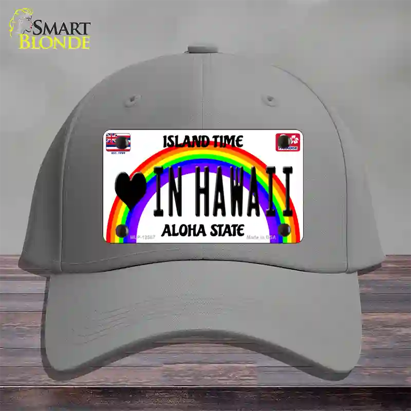 Love In Hawaii Novelty License Plate Hat Cotton / Gray