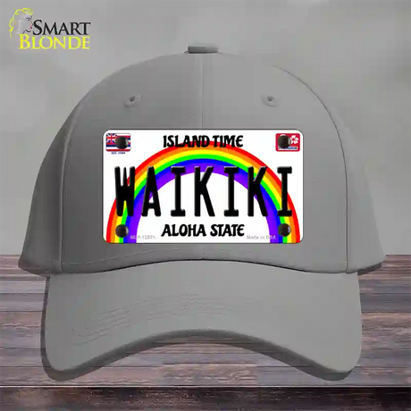 Waikiki Hawaii Novelty License Plate Hat Cotton / Gray