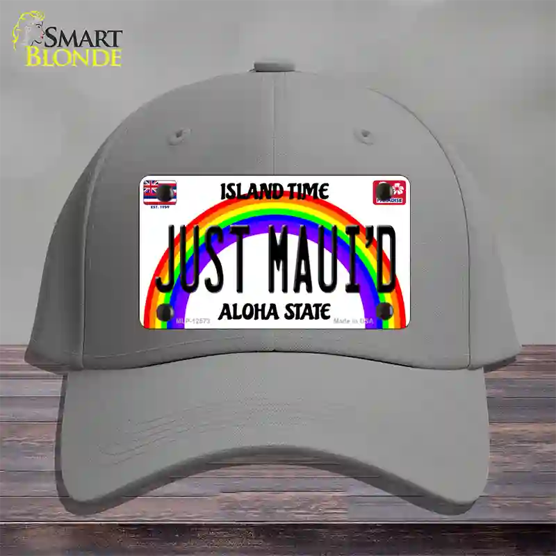 Just Mauid Hawaii Novelty License Plate Hat Cotton / Gray