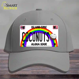 Coconuts Hawaii Novelty License Plate Hat Cotton / Gray