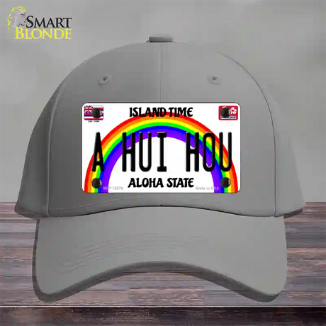 A Hui Hou Hawaii Novelty License Plate Hat Cotton / Gray