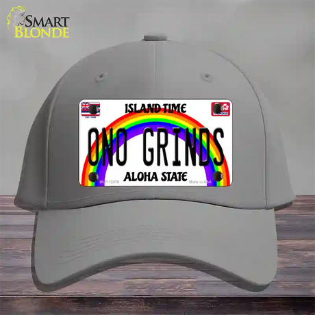 Ono Grinds Hawaii Novelty License Plate Hat Cotton / Gray