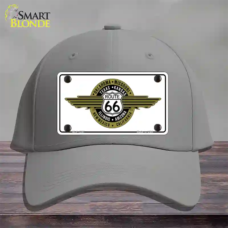 Route 66 Shield Emblem Novelty License Plate Hat Cotton / Gray