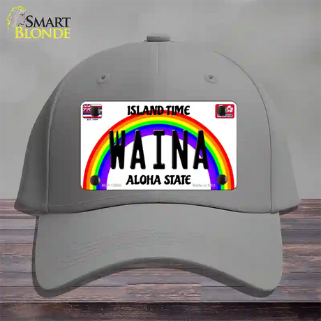 Waina Hawaii Novelty License Plate Hat Cotton / Gray