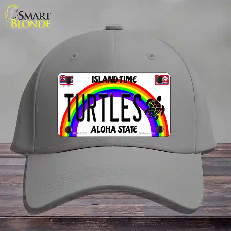 Turtles Hawaii Novelty License Plate Hat Cotton / Gray