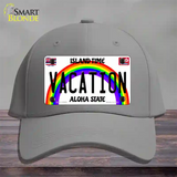 Vacation Hawaii Novelty License Plate Hat Cotton / Gray