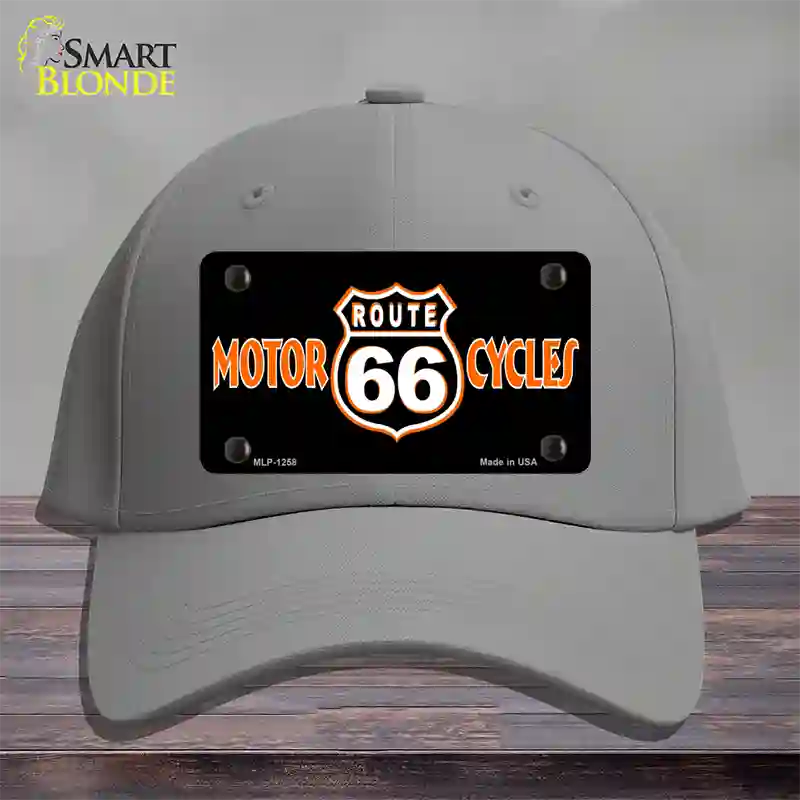 Route 66 Motorcycles Novelty License Plate Hat Cotton / Gray