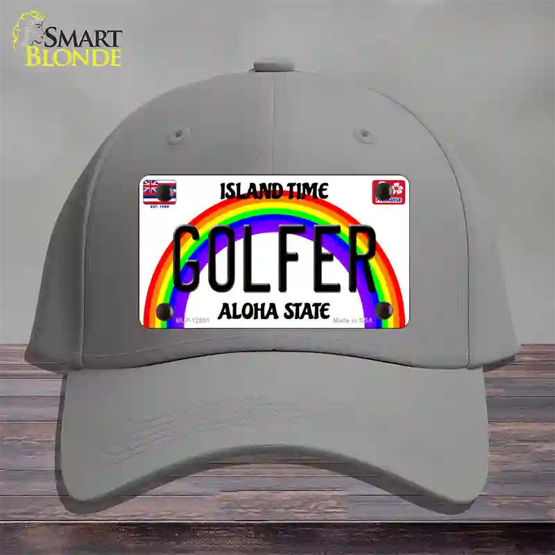 Golfer Hawaii Novelty License Plate Hat Cotton / Gray