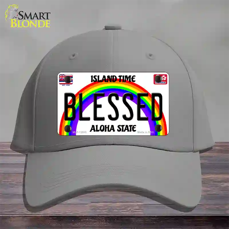 Blessed Hawaii Novelty License Plate Hat Cotton / Gray