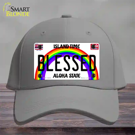 Blessed Hawaii Novelty License Plate Hat Cotton / Gray