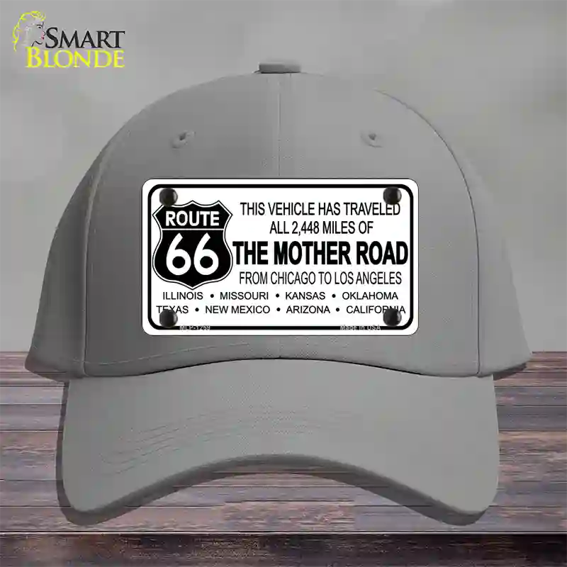 Route 66 The Mother Road Novelty License Plate Hat Cotton / Gray