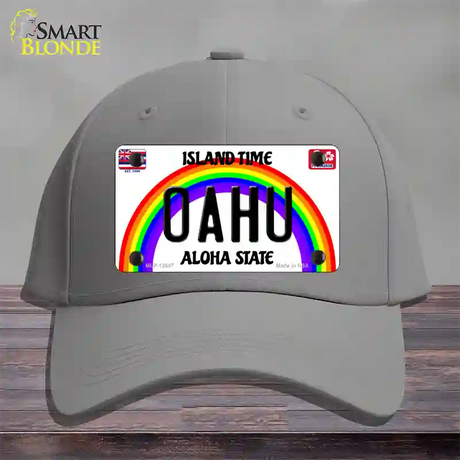 Oahu Hawaii Novelty License Plate Hat Cotton / Gray