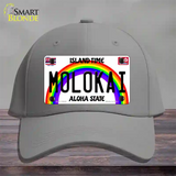 Molokai Hawaii Novelty License Plate Hat Cotton / Gray