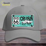 Route 66 Retro Cruisin Novelty License Plate Hat Cotton / Gray