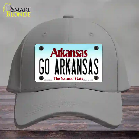 Go Arkansas Novelty License Plate Hat Cotton / Gray