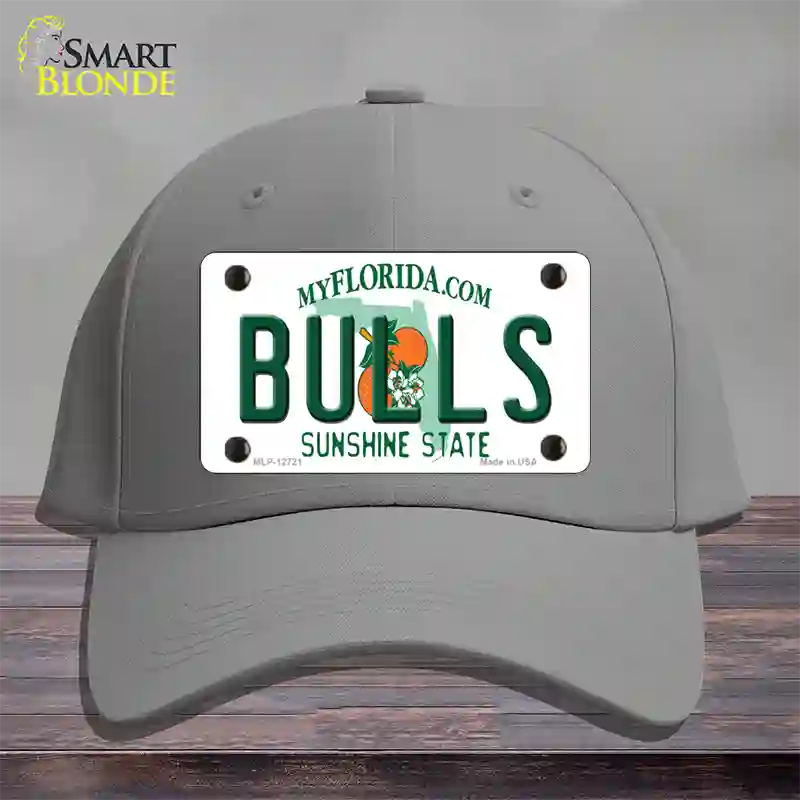 Bulls Novelty License Plate Hat Cotton / Gray