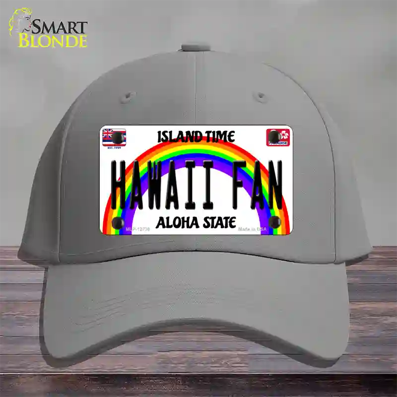 Hawaii Fan Novelty License Plate Hat Cotton / Gray