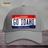 Go Idaho Novelty License Plate Hat Cotton / Gray