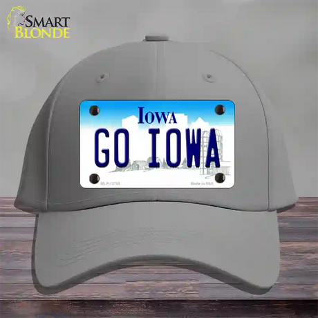 Go Iowa Novelty License Plate Hat Tag Cotton / Gray