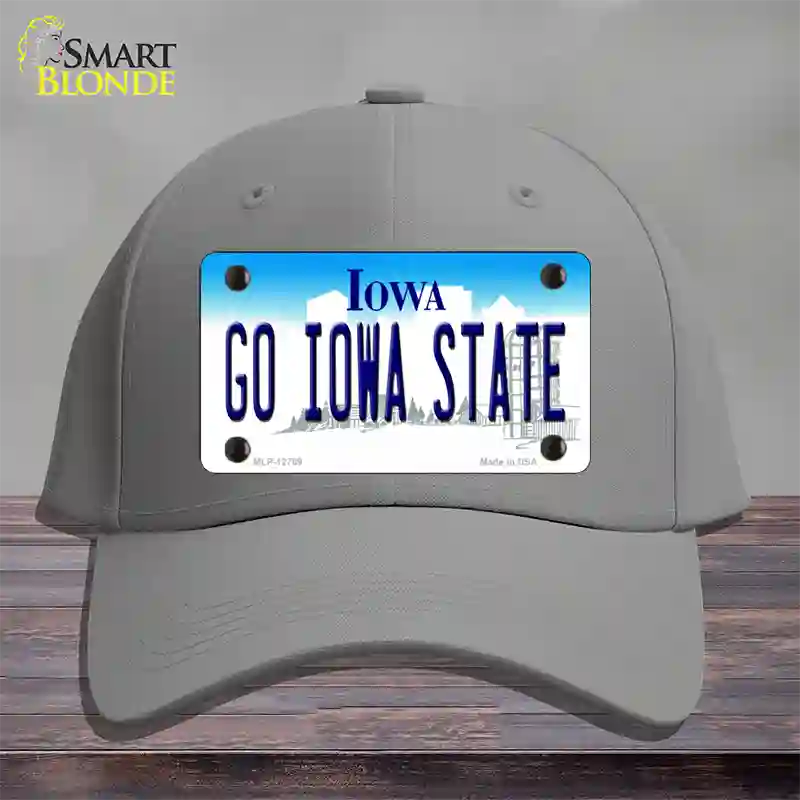 Go Iowa State Novelty License Plate Hat Tag Cotton / Gray