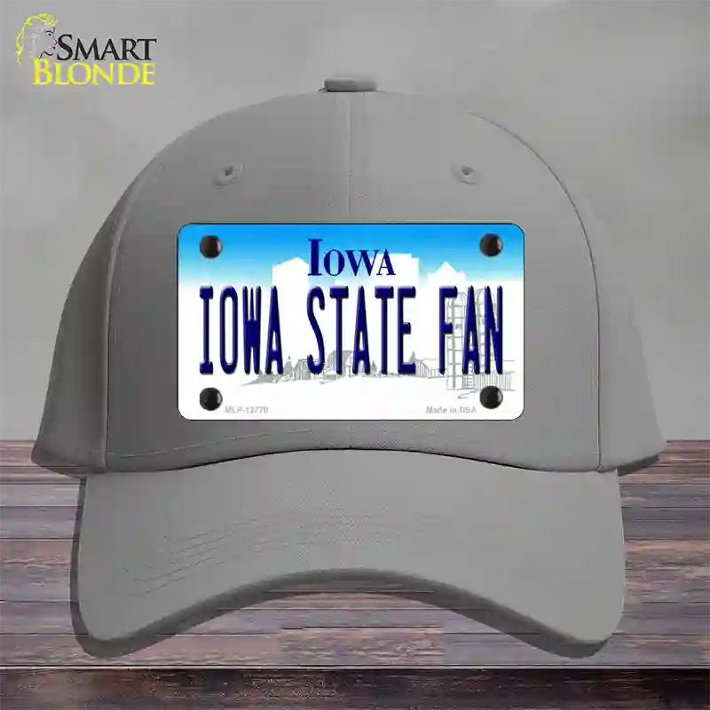 Iowa State Fan Novelty License Plate Hat Tag Cotton / Gray