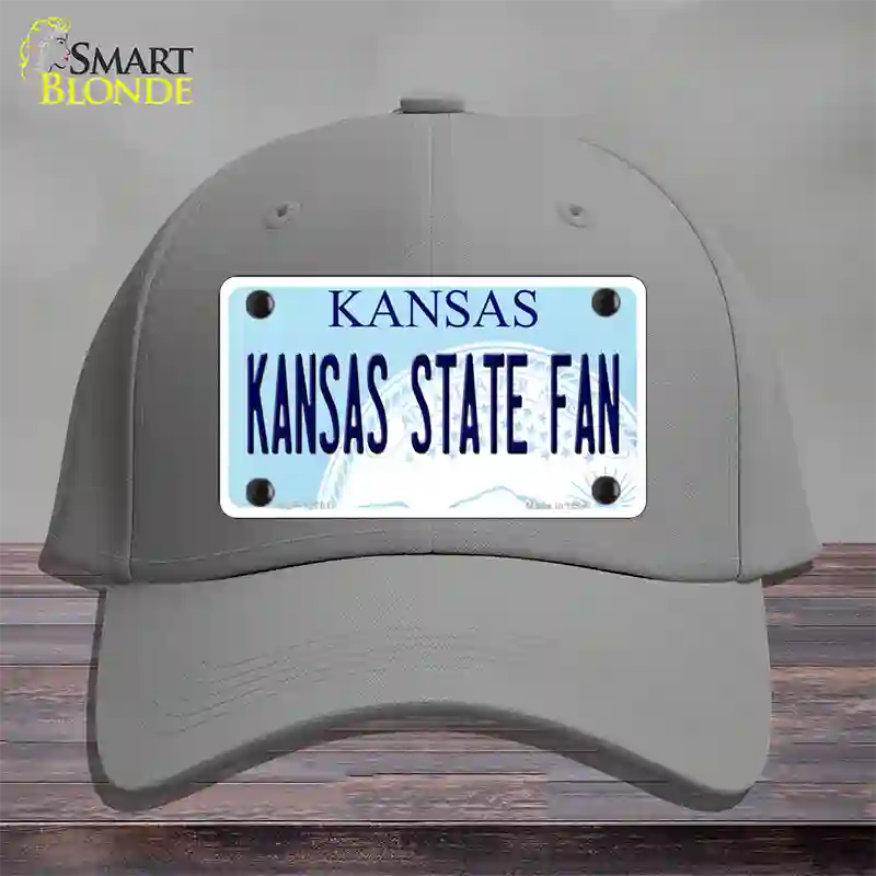 Kansas State Fan Novelty License Plate Hat Tag Cotton / Gray