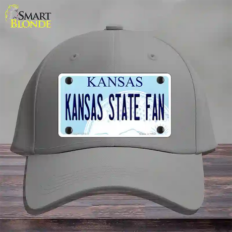 Kansas State Fan Novelty License Plate Hat Tag Cotton / Gray