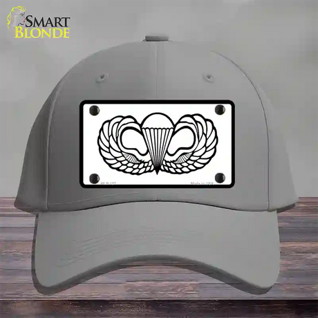 Parachute Badge Novelty License Plate Hat Cotton / Gray