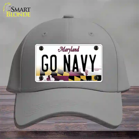 Go Navy Novelty License Plate Hat Tag Cotton / Gray