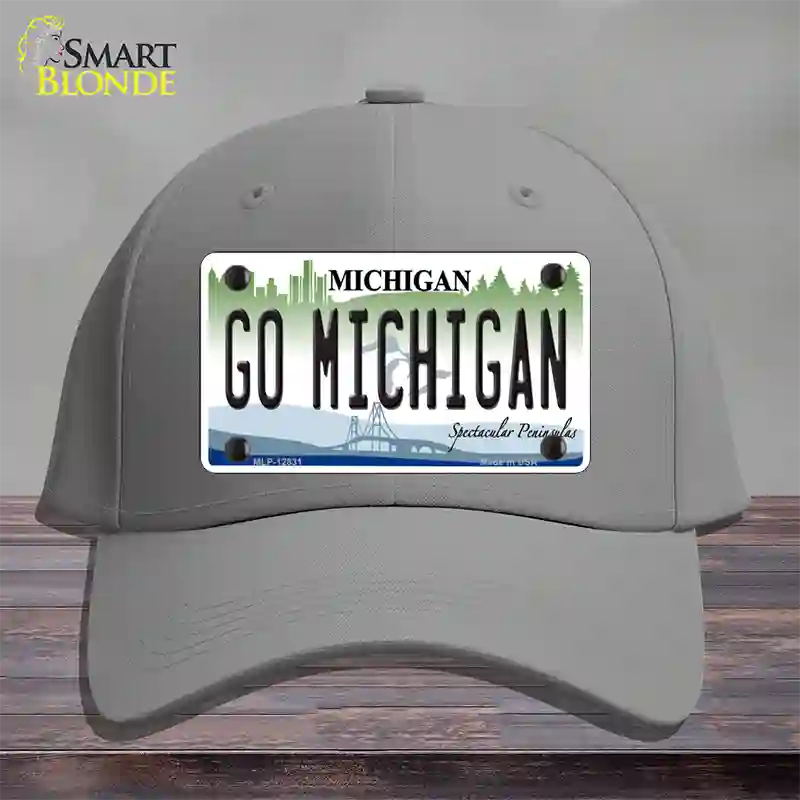 Go Michigan Novelty License Plate Hat Cotton / Gray