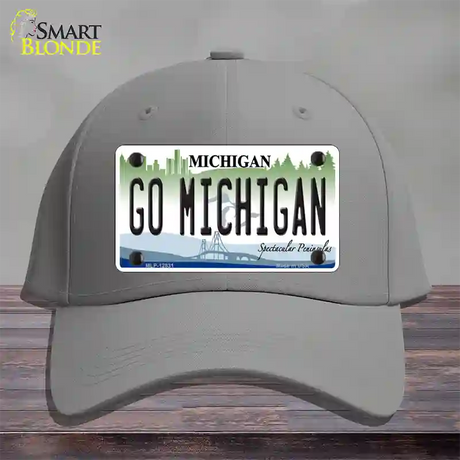 Go Michigan Novelty License Plate Hat Cotton / Gray