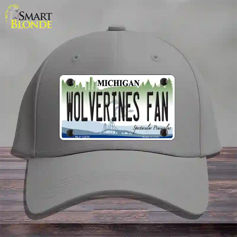 Wolverines Fan Novelty License Plate Hat Cotton / Gray