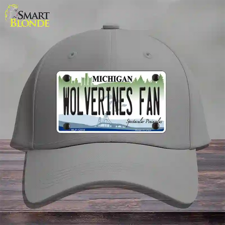 Wolverines Fan Novelty License Plate Hat Cotton / Gray