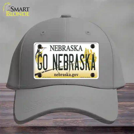 Go Nebraska Novelty License Plate Hat Cotton / Gray