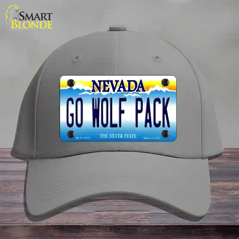 Go Wolf Pack Novelty License Plate Hat Cotton / Gray