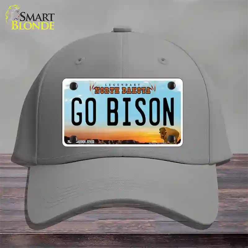 Go Bison Novelty License Plate Hat Cotton / Gray