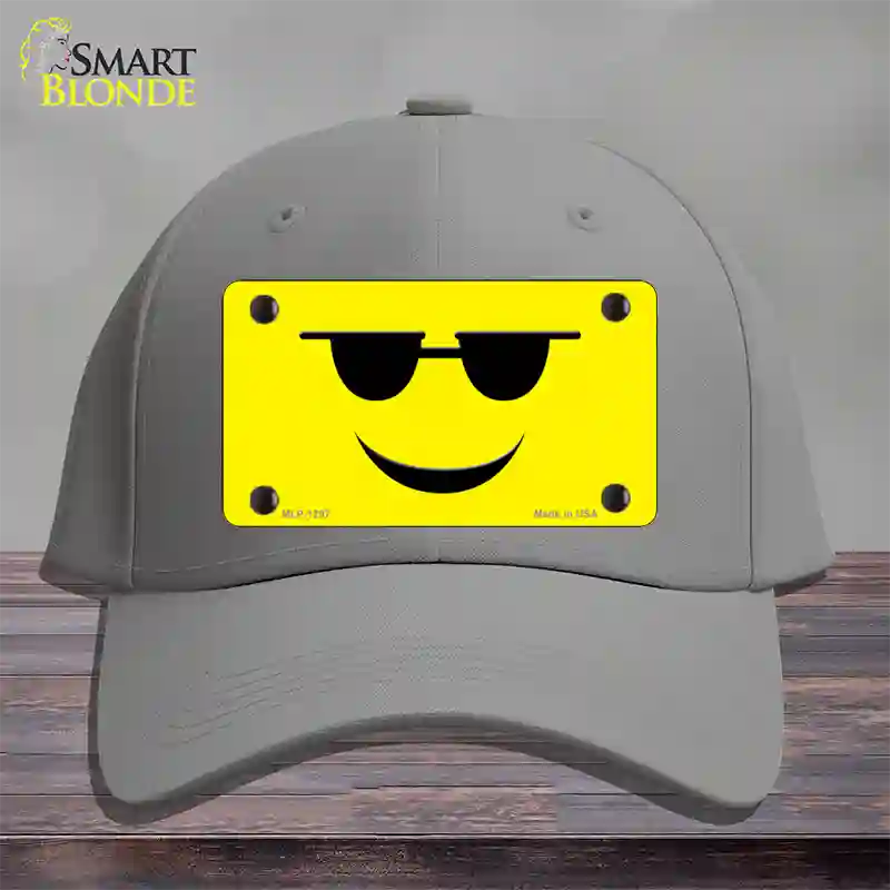 Sunglasses Cool Smiley Novelty License Plate Hat Cotton / Gray