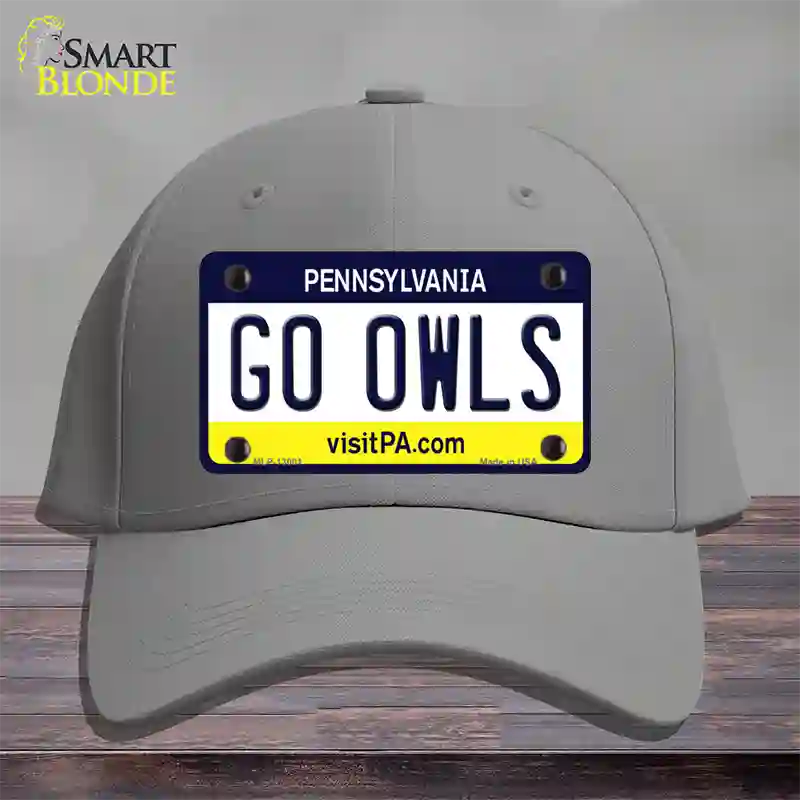 Go Owls Novelty License Plate Hat Cotton / Gray