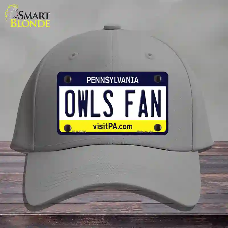 Owls Fan Novelty License Plate Hat Cotton / Gray