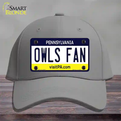 Owls Fan Novelty License Plate Hat Cotton / Gray