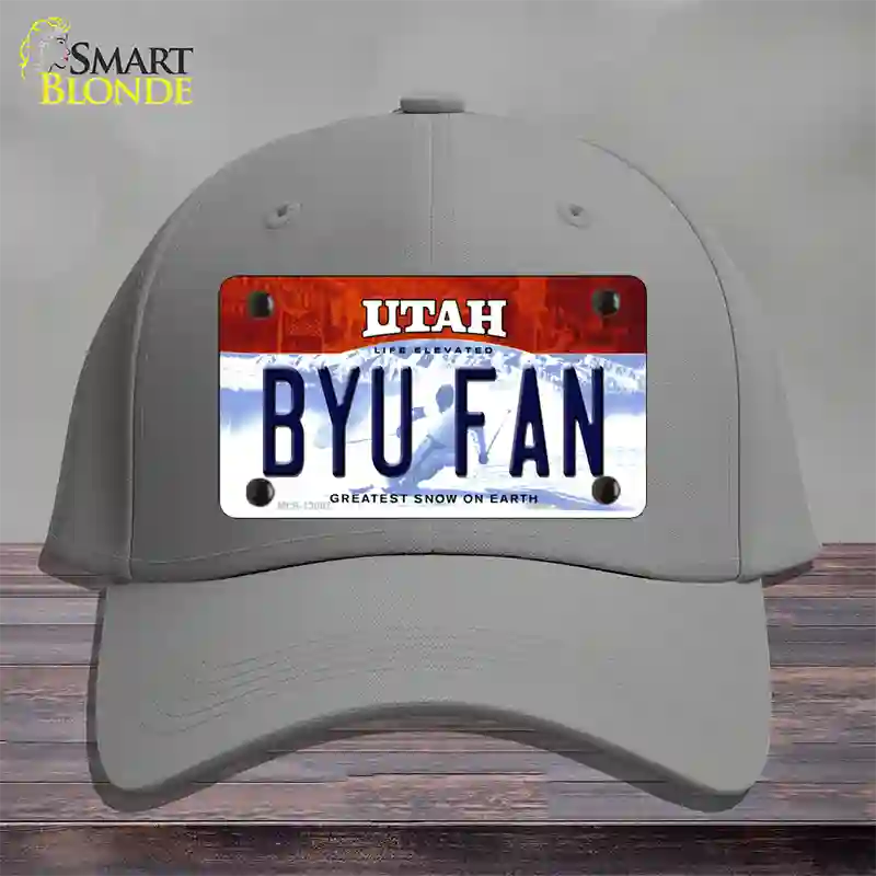 BYU Fan Novelty License Plate Hat Cotton / Gray