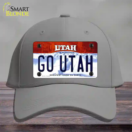 Go Utah Novelty License Plate Hat Cotton / Gray